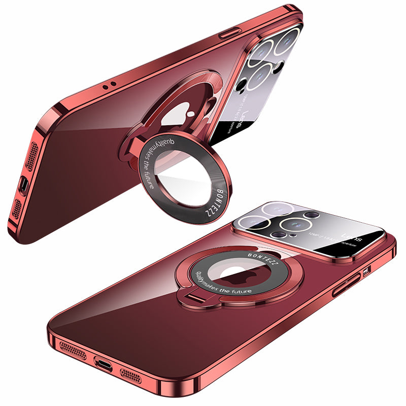 VOERO Kickstand PC Phone Case for iPhone 14 Pro Max Electroplating Glass Len Guard Phone Shell Compatible with MagSafe VOERO Kickstand PC Phone Case for iPhone 14 Pro Max Electroplating Glass Len Guard Phone Shell Compatible with MagSafe